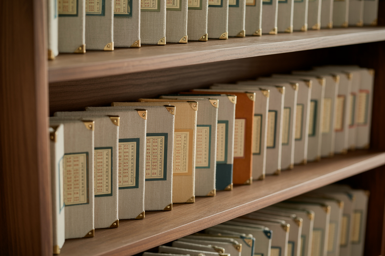 Collector shelf with catalogued tickets